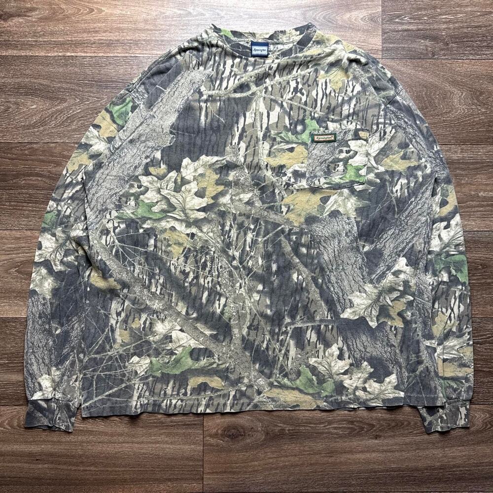 Vintage 1990s Single Stitch Mossy Oak Camo Long Sleeve
